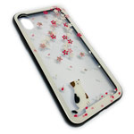 Чехол Synapse Glassy Case для Apple iPhone X (Dog and Flowers, гелевый/стеклянный)