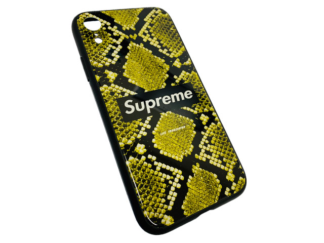 Чехол Synapse Glassy Case для Apple iPhone XR (Supreme Snake, гелевый/стеклянный)