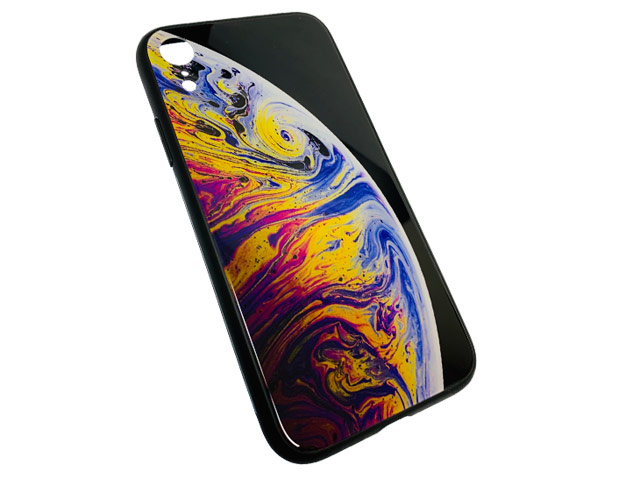 Чехол Synapse Glassy Case для Apple iPhone XR (Bubble Four, гелевый/стеклянный)