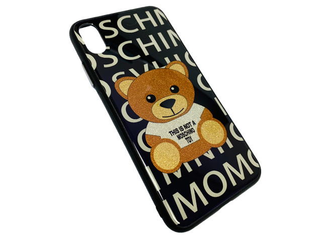 Чехол Synapse Glassy Case для Apple iPhone XS max (Moschino Bear, гелевый/стеклянный)