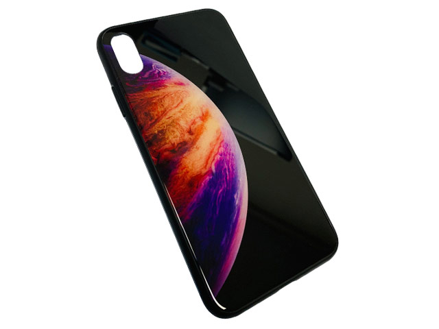 Чехол Synapse Glassy Case для Apple iPhone XS max (Bubble Three, гелевый/стеклянный)