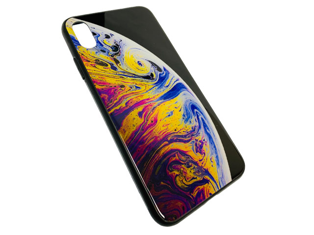 Чехол Synapse Glassy Case для Apple iPhone XS max (Bubble Four, гелевый/стеклянный)