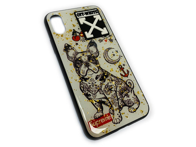 Чехол Yotrix GlitterFoil Case для Apple iPhone XR (Supreme Off-White, гелевый)