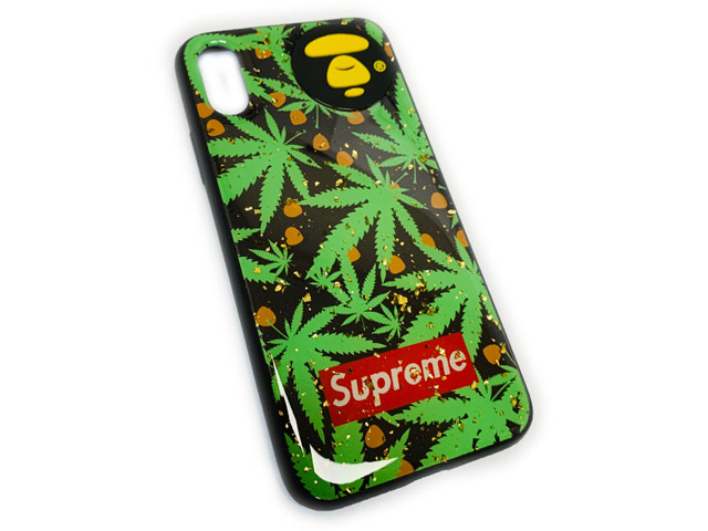 Чехол Yotrix GlitterFoil Case для Apple iPhone XR (Supreme Leafs, гелевый)