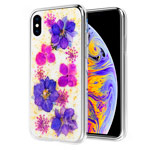 Чехол Yotrix FlowersFoil Case для Apple iPhone XS (Purple and Pink, гелевый)