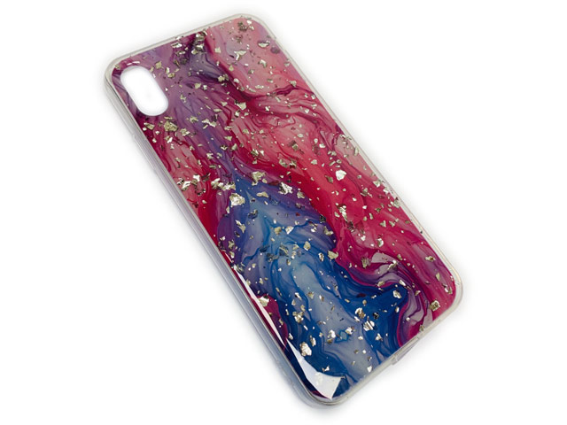 Чехол Yotrix GlitterFoil Case для Apple iPhone XS max (Galaxy Three, гелевый)
