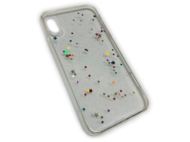 Чехол Yotrix GlitterFoil Case для Apple iPhone XS (Stars, гелевый)