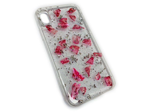 Чехол Yotrix GlitterFoil Case для Apple iPhone XS max (Patches Pink, гелевый)