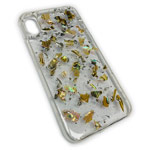 Чехол Yotrix GlitterFoil Case для Apple iPhone XS (Patches Gold, гелевый)