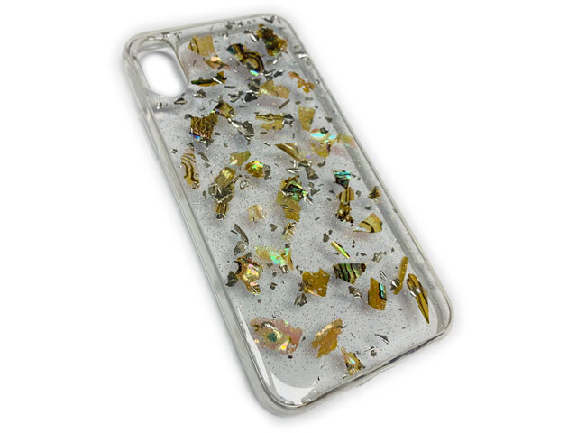 Чехол Yotrix GlitterFoil Case для Apple iPhone XR (Patches Gold, гелевый)