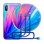 Подарочный набор Nillkin Fancy (синий, беспроводное зарядное устройство/чехол iPhone X/кабель)