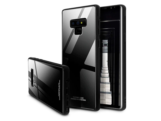 Чехол Yotrix GlassCase для Samsung Galaxy Note 9 (черный, гелевый/стеклянный)