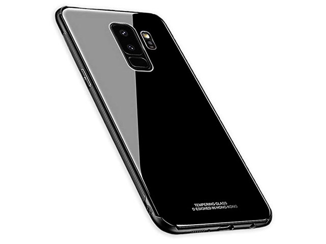 Чехол Yotrix GlassCase для Samsung Galaxy S9 plus (черный, гелевый/стеклянный)