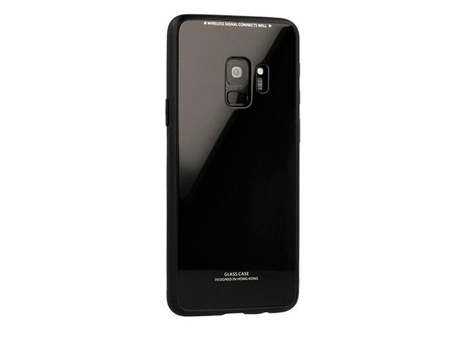 Чехол Yotrix GlassCase для Samsung Galaxy A6 2018 (черный, гелевый/стеклянный)