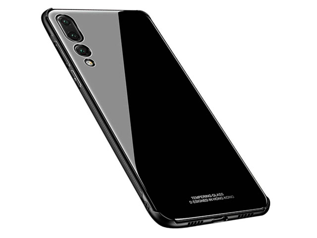 Чехол Yotrix GlassCase для Huawei P20 pro (черный, гелевый/стеклянный)