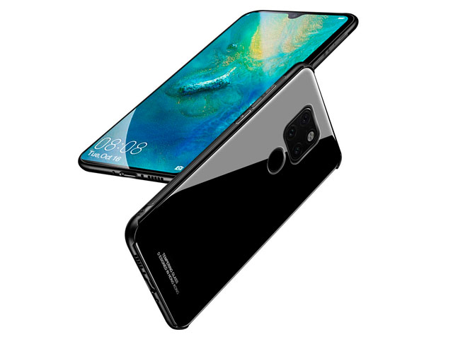 Чехол Yotrix GlassCase для Huawei Mate 20 (черный, гелевый/стеклянный)