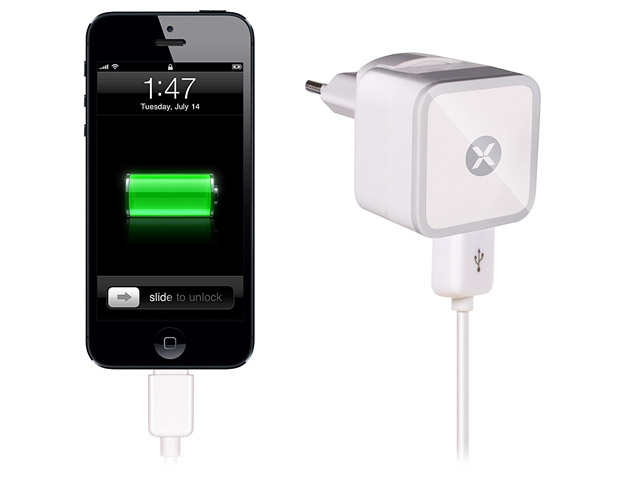 Зарядное устройство Dexim 2.1A AC Adapter для Apple iPhone 5/iPad 4/iPod touch (7-th gen.)/iPad mini (220В, белое, Lightning)