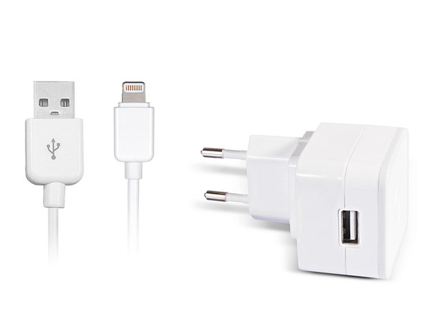 Зарядное устройство Dexim 2.1A AC Adapter для Apple iPhone 5/iPad 4/iPod touch (7-th gen.)/iPad mini (220В, белое, Lightning)
