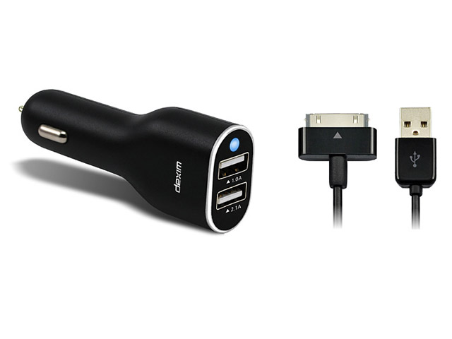 Зарядное устройство Dexim Dual USB Car Charger 3.1A для Apple iPad/iPhone/iPod (автомобильное, 2 x USB, 3.1A)