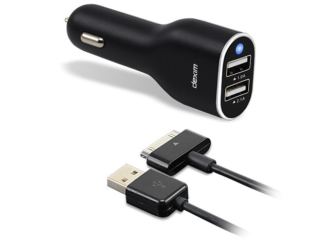 Зарядное устройство Dexim Dual USB Car Charger 3.1A для Apple iPad/iPhone/iPod (автомобильное, 2 x USB, 3.1A)