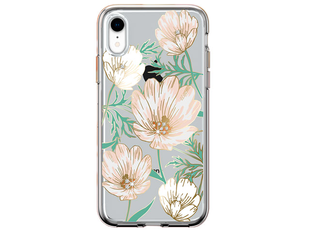 Чехол Comma Crystal Flowers для Apple iPhone XR (Magnolia White, гелевый)