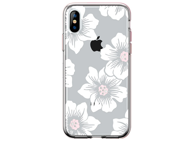 Чехол Comma Crystal Flowers для Apple iPhone XS (Peony Brown, гелевый)