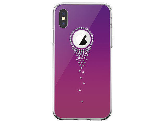 Чехол Comma Crystal Angel Tears для Apple iPhone XS (фиолетовый, гелевый)