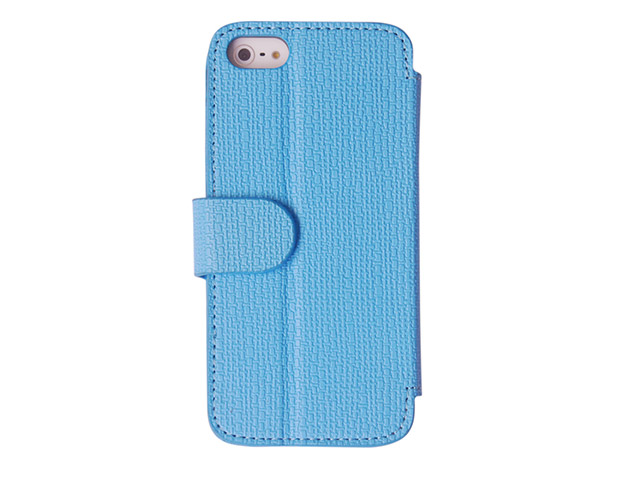 Чехол Discovery Buy Fence Style Case для Apple iPhone 5 (голубой, кожанный)