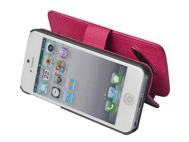 Чехол Discovery Buy Fence Style Case для Apple iPhone 5 (розовый, кожанный)