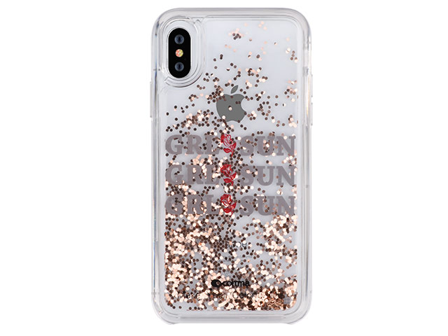 Чехол Comma Pattern case для Apple iPhone XS (розово-золотистый, гелевый)