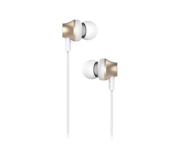 Наушники Devia Metal In-Ear Headphones (золотистые, пульт/микрофон, 20-20000 Гц)
