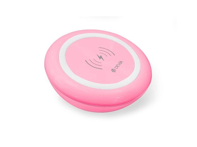 Беспроводное зарядное устройство Devia Fast Wireless Charger (Fast Charge, розовое, стандарт QI)