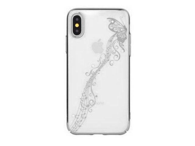 Чехол Devia Crystal Papillon для Apple iPhone XS (серебристый, пластиковый)