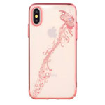 Чехол Devia Crystal Papillon для Apple iPhone XS (розово-золотистый, пластиковый)