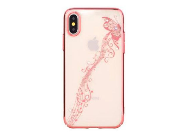 Чехол Devia Crystal Papillon для Apple iPhone XS (розово-золотистый, пластиковый)