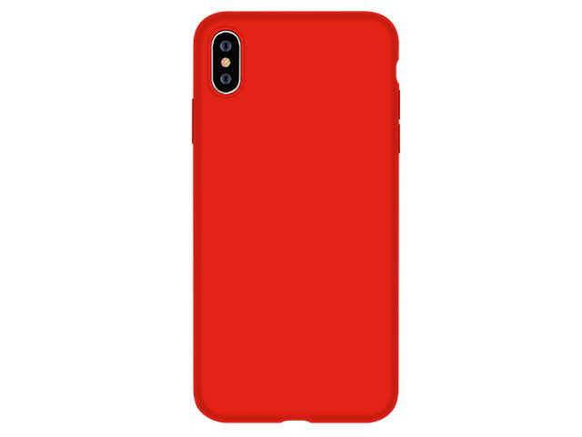 Чехол Devia Nature case для Apple iPhone XS (красный, силиконовый)