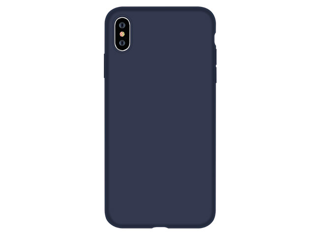 Чехол Devia Nature case для Apple iPhone XS (темно-синий, силиконовый)