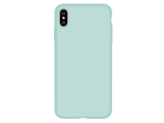 Чехол Devia Nature case для Apple iPhone XS (бирюзовый, силиконовый)