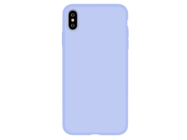 Чехол Devia Nature case для Apple iPhone XS (голубой, силиконовый)