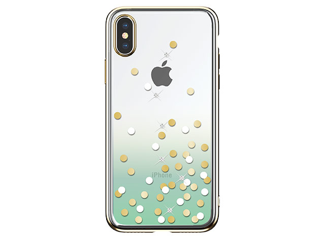 Чехол Devia Crystal Polka для Apple iPhone XS (зеленый, пластиковый)