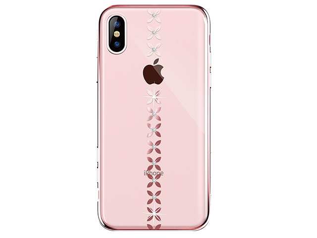 Чехол Devia Crystal Lucky Star для Apple iPhone XS (розово-золотистый, пластиковый)