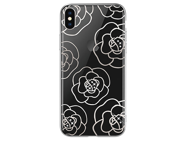Чехол Devia Crystal Camellia для Apple iPhone XS (серебристый, пластиковый)