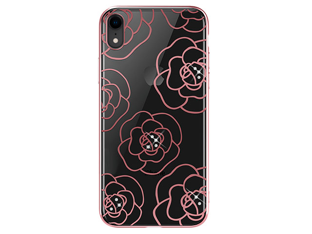 Чехол Devia Crystal Camellia для Apple iPhone XR (розово-золотистый, пластиковый)