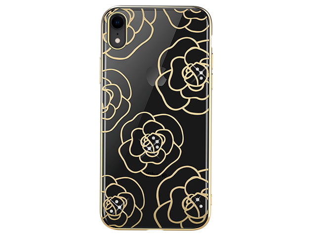 Чехол Devia Crystal Camellia для Apple iPhone XR (золотистый, пластиковый)