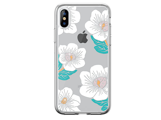 Чехол Devia Crystal Flowering для Apple iPhone XS (белый, гелевый)