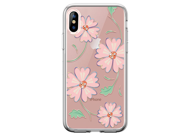 Чехол Devia Crystal Flowering для Apple iPhone XS (розовый, гелевый)