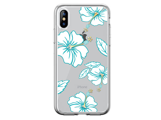 Чехол Devia Crystal Flowering для Apple iPhone XS max (бирюзовый, гелевый)