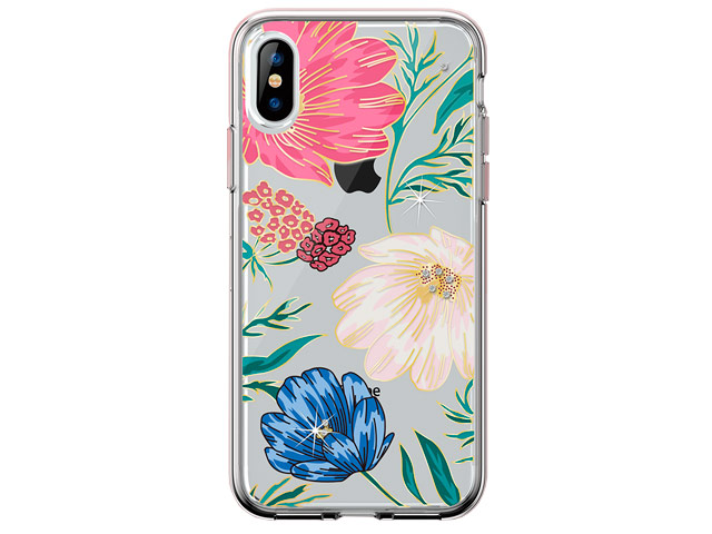 Чехол Comma Crystal Flowers для Apple iPhone XS max (Butterfly Black, гелевый)