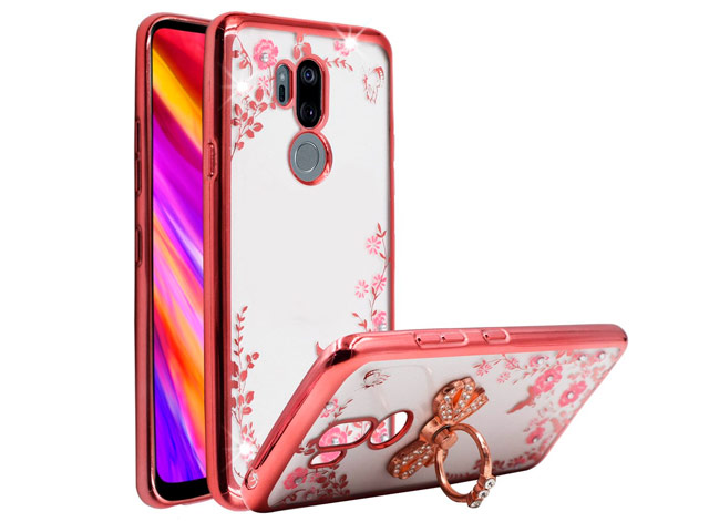 Чехол Yotrix CrystalCase для LG G7 ThinQ (розово-золотистый, гелевый)