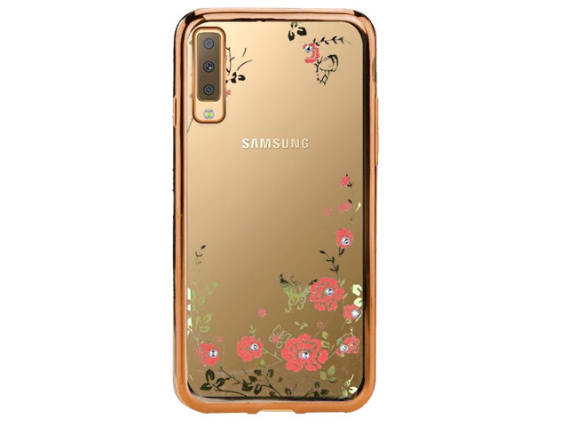 Чехол Yotrix CrystalCase для Samsung Galaxy A7 2018 (золотистый, гелевый)